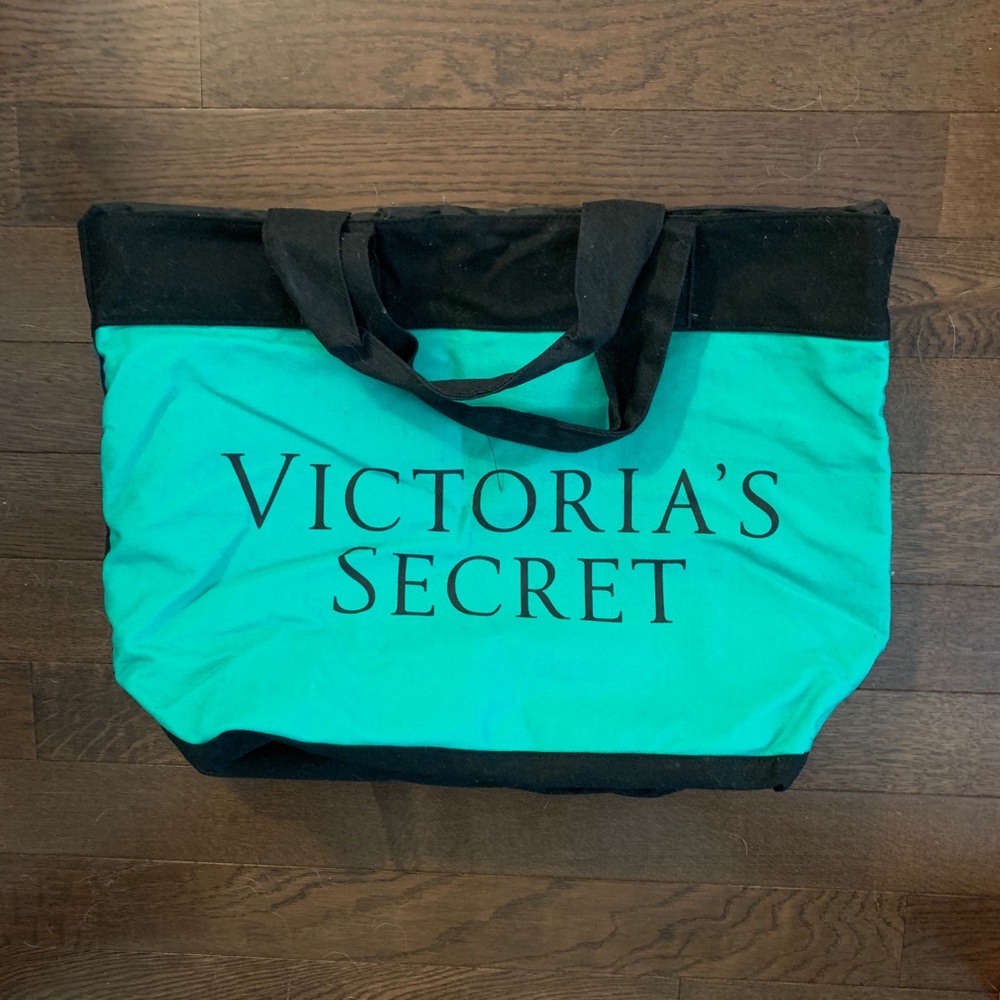 VICTORIAS SECRET TOTE BAG in green and blue